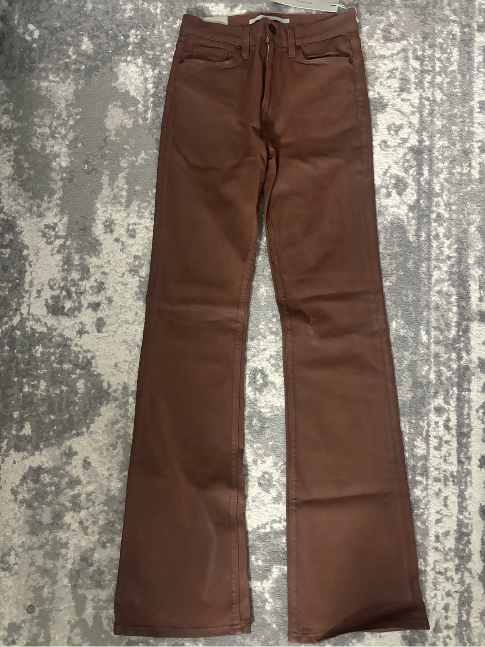 Hudson Jeans Women's Brown Coated Flare Wide Leg Jeans